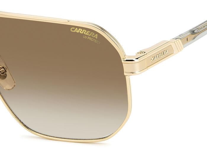 Sunglasses Carrera 1062/S 206333 (J5G 86) color gold shape navigator lenses black brown green antireflex