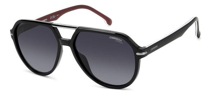 Sunglasses Carrera 315/S 206369 (GUU 9O) color black burgundy shape aviator lenses dark grey shaded