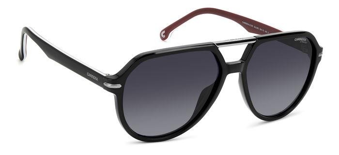 Sunglasses Carrera 315/S 206369 (GUU 9O) color black burgundy shape aviator lenses dark grey shaded