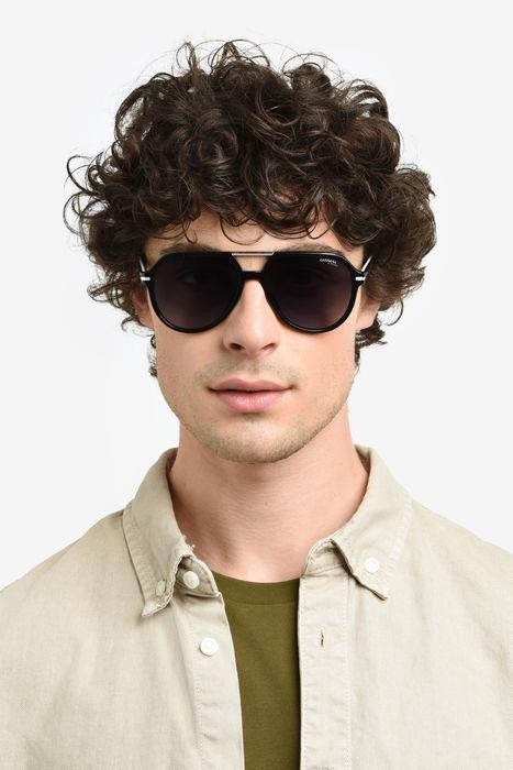 Sunglasses Carrera 315/S 206369 (GUU 9O) color black burgundy shape aviator lenses dark grey shaded
