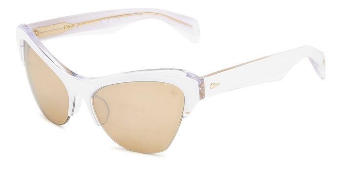 Sonnenbrillen Rag & Bone Rnb1079/S 206377 (P9U T4) farbe white crystal form cat-eye gläser silver mirror