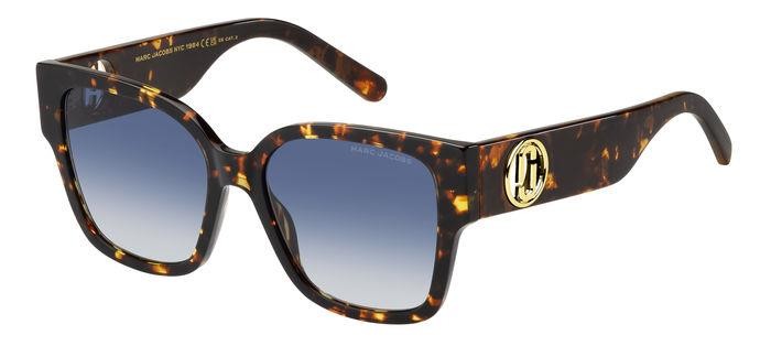 Occhiali da sole Marc Jacobs 698/S 206437 (086 08) colore havana forma quadrato lenti dk blue shaded