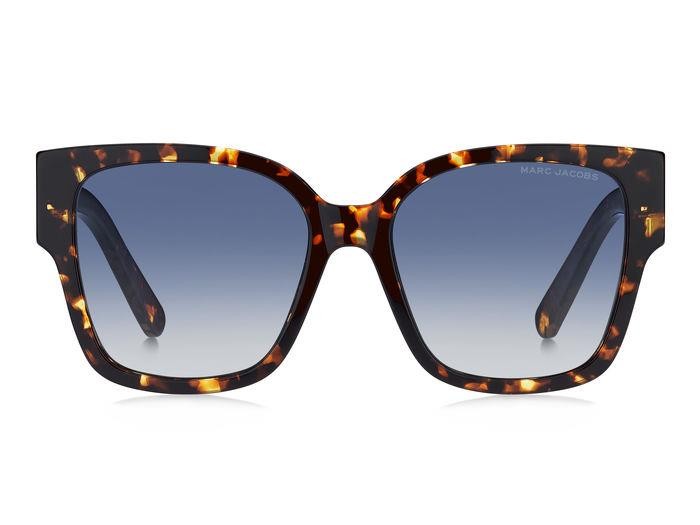 Occhiali da sole Marc Jacobs 698/S 206437 (086 08) colore havana forma quadrato lenti dk blue shaded