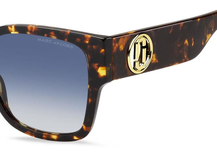 Occhiali da sole Marc Jacobs 698/S 206437 (086 08) colore havana forma quadrato lenti dk blue shaded