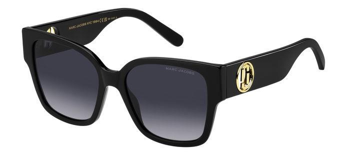 Occhiali da sole Marc Jacobs 698/S 206437 (807 9O) colore black forma quadrato lenti dark grey shaded