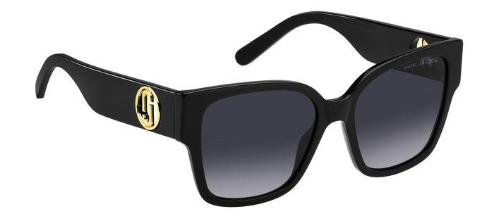 Occhiali da sole Marc Jacobs 698/S 206437 (807 9O) colore black forma quadrato lenti dark grey shaded