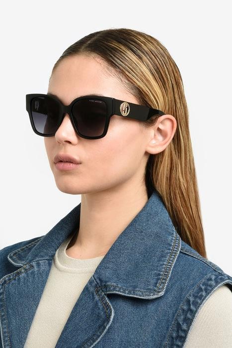 Occhiali da sole Marc Jacobs 698/S 206437 (807 9O) colore black forma quadrato lenti dark grey shaded