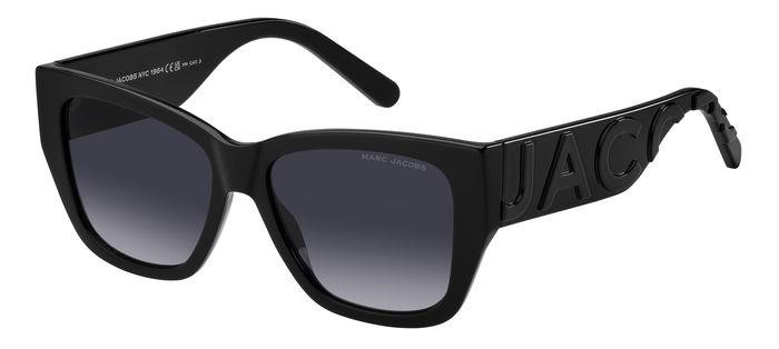 Occhiali da sole Marc Jacobs 695/S 206441 (08A 9O) colore black grey forma quadrato lenti dark grey shaded