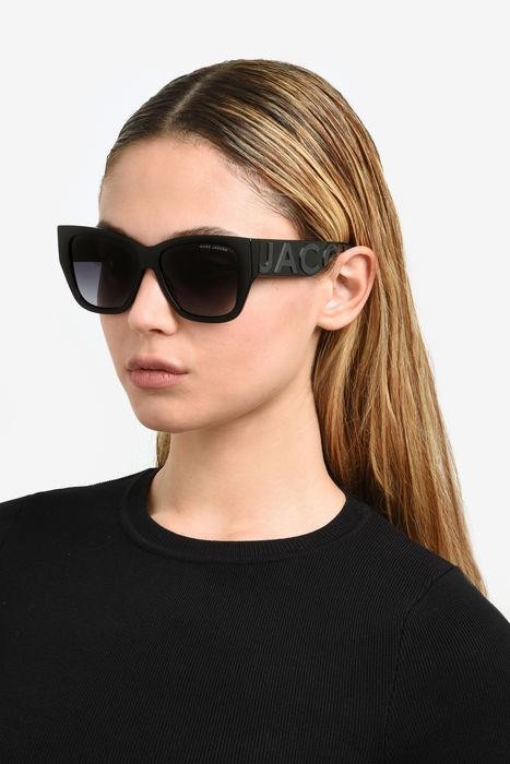 Occhiali da sole Marc Jacobs 695/S 206441 (08A 9O) colore black grey forma quadrato lenti dark grey shaded