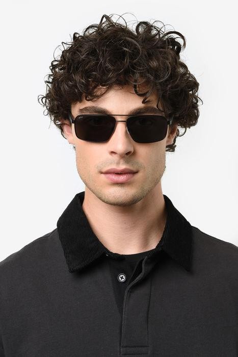 Occhiali da sole Hugo Boss 1580/S 206451 (O6W 2K) colore matte black grey forma navigator lenti grey antireflex