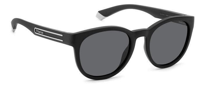 Sunglasses Polaroid Pld 2150/S 206456 (08A M9) color black grey shape round lenses grey polarized