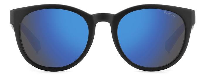 Sunglasses Polaroid Pld 2150/S 206456 (OY4 5X) color black azure shape round lenses blue mirror polarized