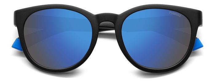 Sunglasses Polaroid Pld 2150/S 206456 (OY4 5X) color black azure shape round lenses blue mirror polarized