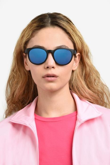 Sunglasses Polaroid Pld 2150/S 206456 (OY4 5X) color black azure shape round lenses blue mirror polarized