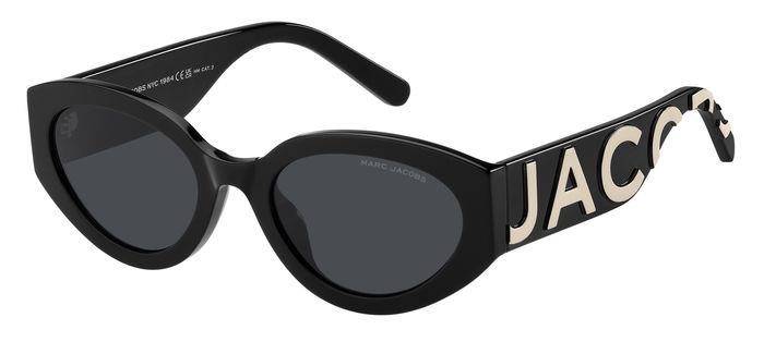 Occhiali da sole Marc Jacobs 694/G 206459 (80S 2K) colore black white forma cat eye lenti grey antireflex