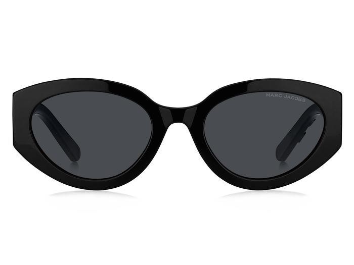 Occhiali da sole Marc Jacobs 694/G 206459 (80S 2K) colore black white forma cat eye lenti grey antireflex