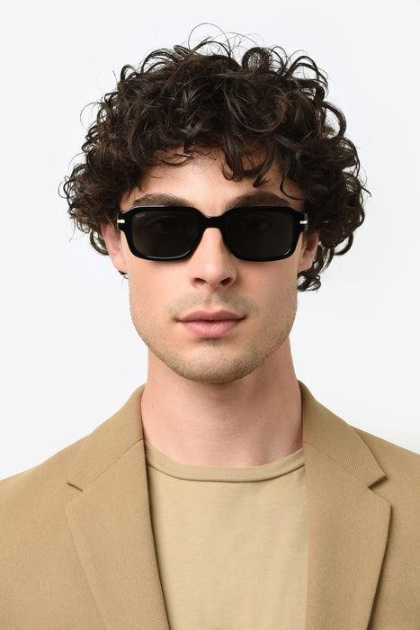 Occhiali da sole Hugo Boss 1596/S 206465 (807 A9) colore black forma rettangolare lenti blue avio antireflex