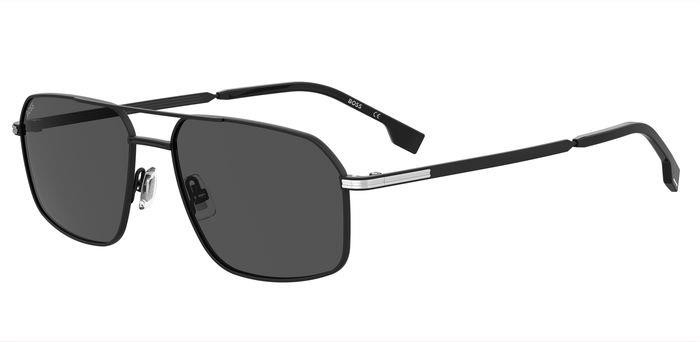 Occhiali da sole Hugo Boss 1603/S 206468 (124 IR) colore matte black silver forma quadrato lenti grey
