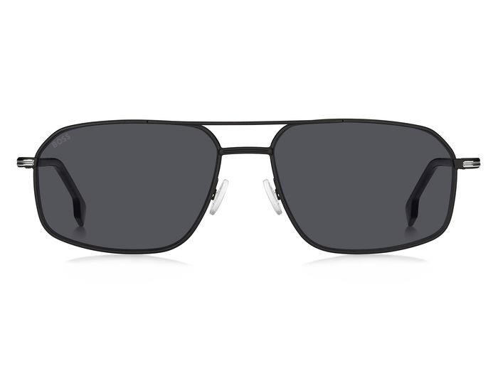 Occhiali da sole Hugo Boss 1603/S 206468 (124 IR) colore matte black silver forma quadrato lenti grey