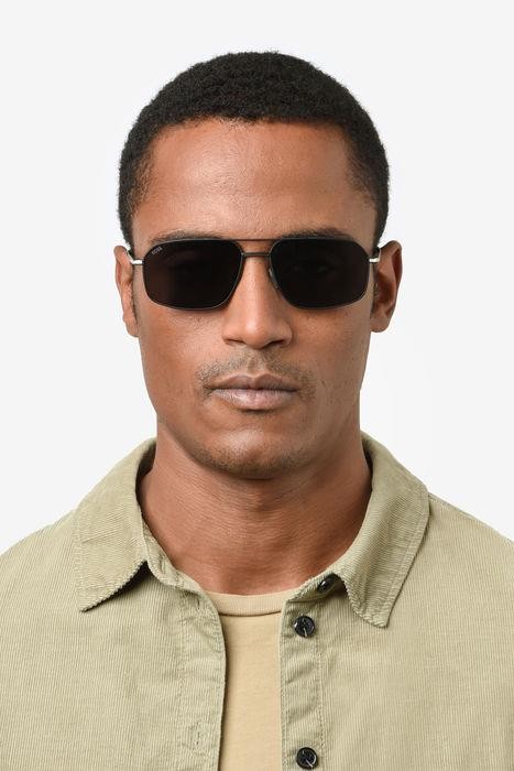 Occhiali da sole Hugo Boss 1603/S 206468 (124 IR) colore matte black silver forma quadrato lenti grey