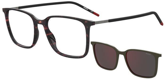 Brillen Hugo Hg 1270/CS 206483 (581 AO) farbe havana black form rechteckig gläser red mirror