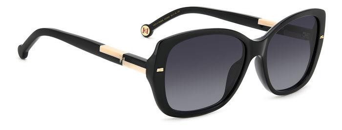Occhiali da sole Carolina Herrera Her 0176/G 206512 (KDX 9O) colore black nude forma farfalla lenti dark grey shaded