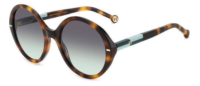 Occhiali da sole Carolina Herrera Her 0177/S 206513 (PHW IB) colore havana green forma rotondo lenti grey green