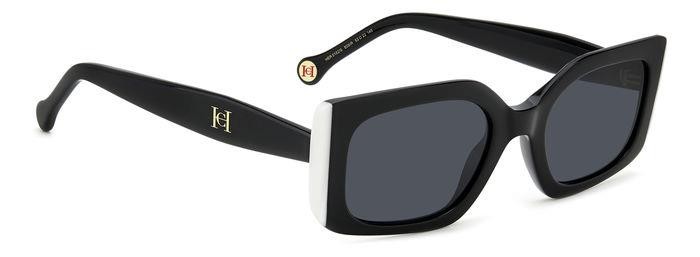 Occhiali da sole Carolina Herrera Her 0182/S 206514 (80S IR) colore black white forma rettangolare lenti grey