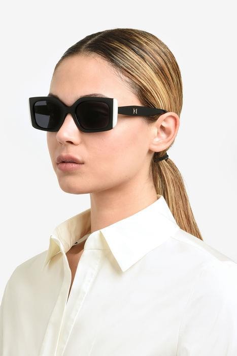 Occhiali da sole Carolina Herrera Her 0182/S 206514 (80S IR) colore black white forma rettangolare lenti grey