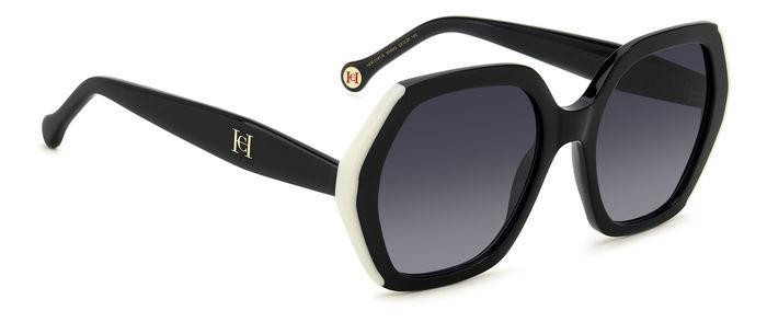 Occhiali da sole Carolina Herrera Her 0181/S 206517 (80S 9O) colore black white forma geometrico lenti dark grey shaded