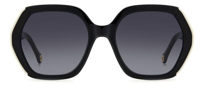 Occhiali da sole Carolina Herrera Her 0181/S 206517 (80S 9O) colore black white forma geometrico lenti dark grey shaded