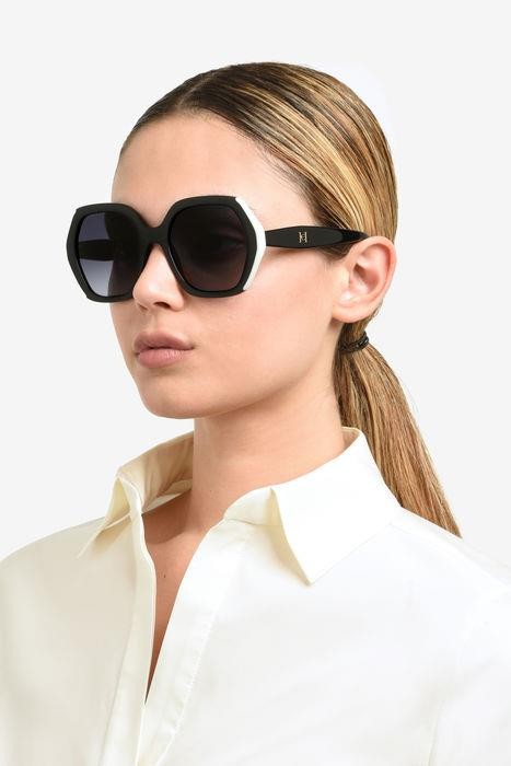 Occhiali da sole Carolina Herrera Her 0181/S 206517 (80S 9O) colore black white forma geometrico lenti dark grey shaded
