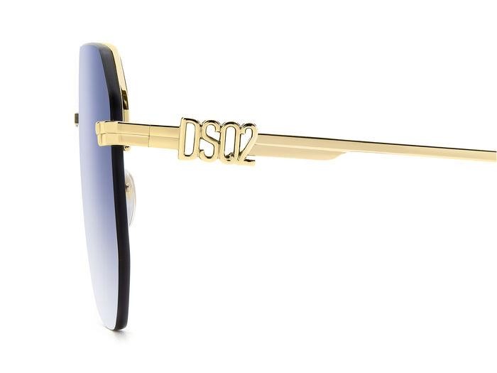 Occhiali da sole Dsquared2 D2 0103/S 206526 (LKS 08) colore gold blue forma geometrico lenti dk blue shaded