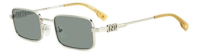 Occhiali da sole Dsquared2 D2 0104/S 206527 (KTU QT) colore palladium green forma rettangolare lenti green