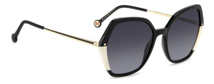 Occhiali da sole Carolina Herrera Her 0185/S 206554 (80S 9O) colore black white forma geometrico lenti dark grey shaded