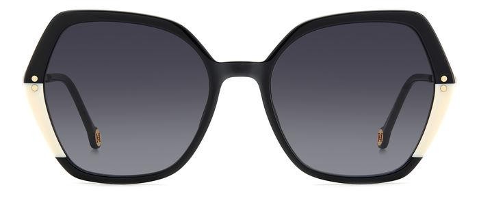 Occhiali da sole Carolina Herrera Her 0185/S 206554 (80S 9O) colore black white forma geometrico lenti dark grey shaded