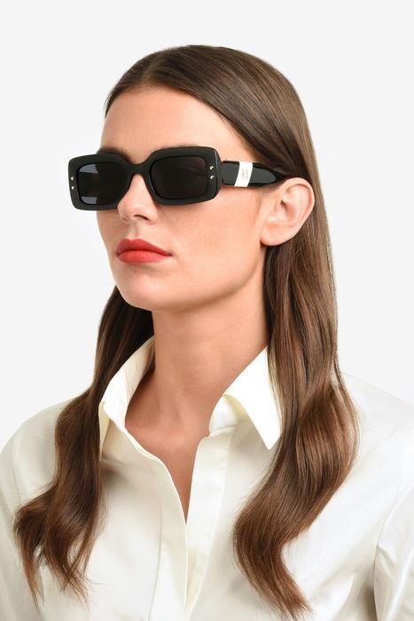 Occhiali da sole Carolina Herrera Her 0187/S 206557 (80S IR) colore black white forma rettangolare lenti grey