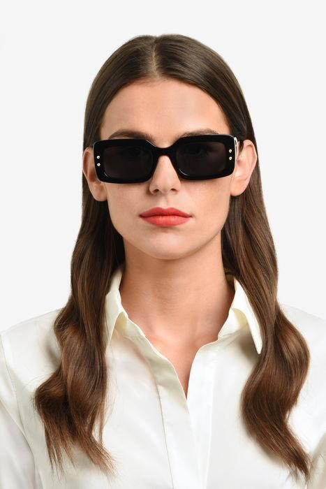Occhiali da sole Carolina Herrera Her 0187/S 206557 (80S IR) colore black white forma rettangolare lenti grey