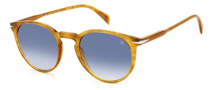 Sunglasses David Beckham Db 1139/S 206606 (DUA 08) color striped yellow shape pantos lenses dk blue shaded