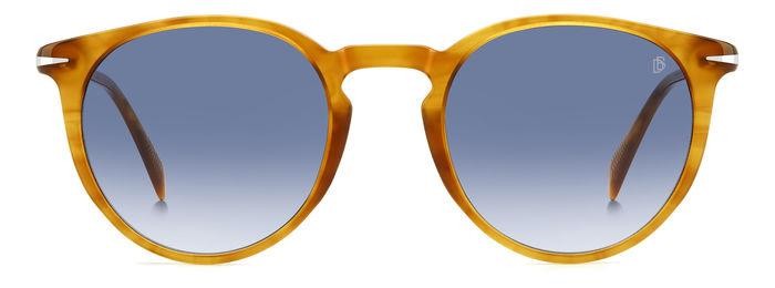 Sunglasses David Beckham Db 1139/S 206606 (DUA 08) color striped yellow shape pantos lenses dk blue shaded