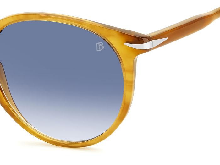 Sunglasses David Beckham Db 1139/S 206606 (DUA 08) color striped yellow shape pantos lenses dk blue shaded