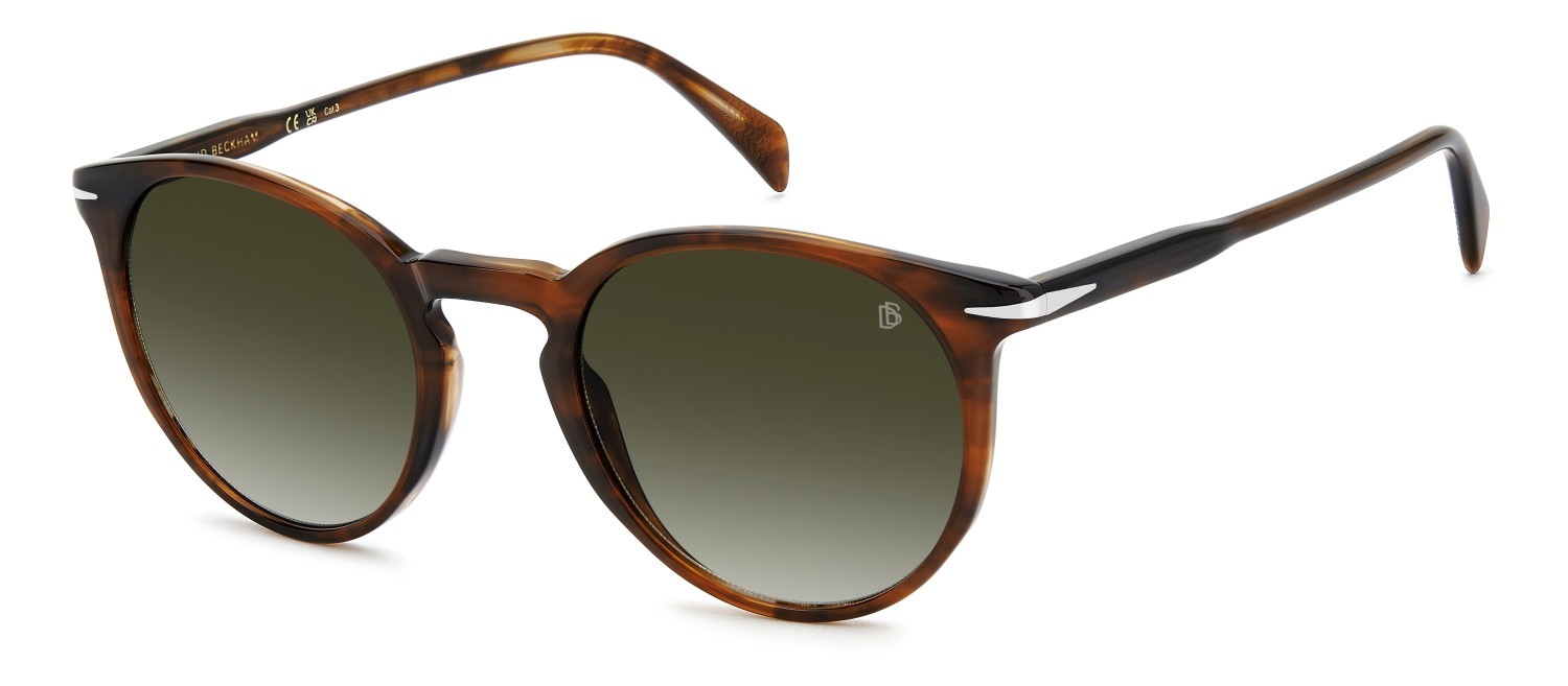 Occhiali da sole David Beckham Db 1139/S 206606 EX4 9K colore brown horn forma pantos lenti green shaded