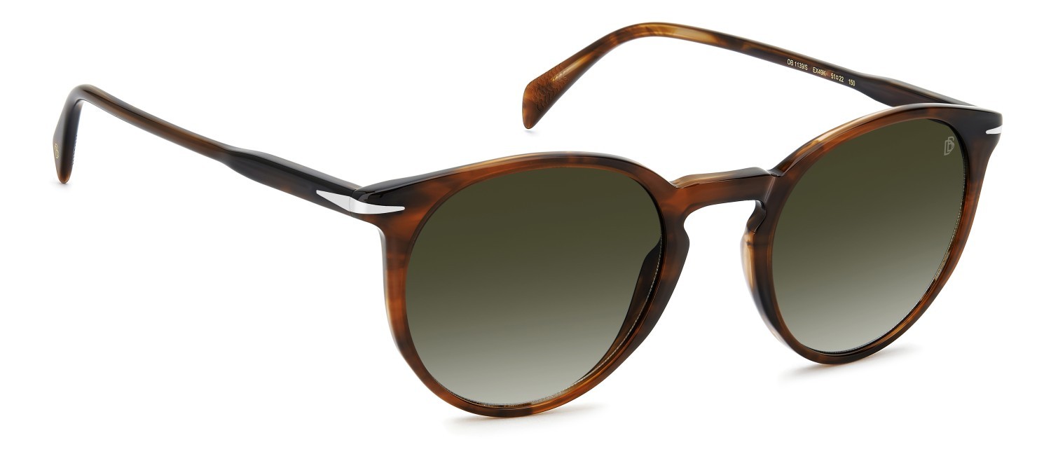 Occhiali da sole David Beckham Db 1139/S 206606 EX4 9K colore brown horn forma pantos lenti green shaded