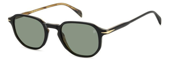 Sunglasses David Beckham Db 1140/S 206607 (05K O7) color black striped brown shape geometric lenses green lightgreen antireflex