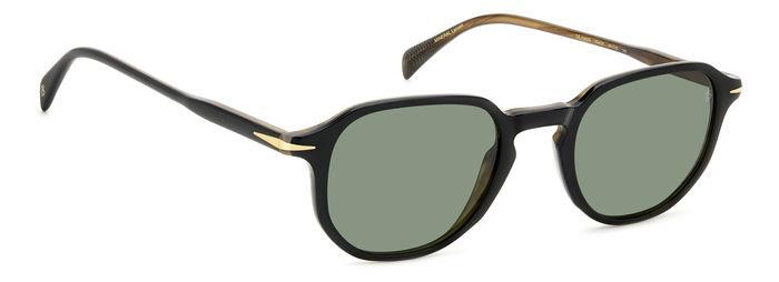 Sunglasses David Beckham Db 1140/S 206607 (05K O7) color black striped brown shape geometric lenses green lightgreen antireflex