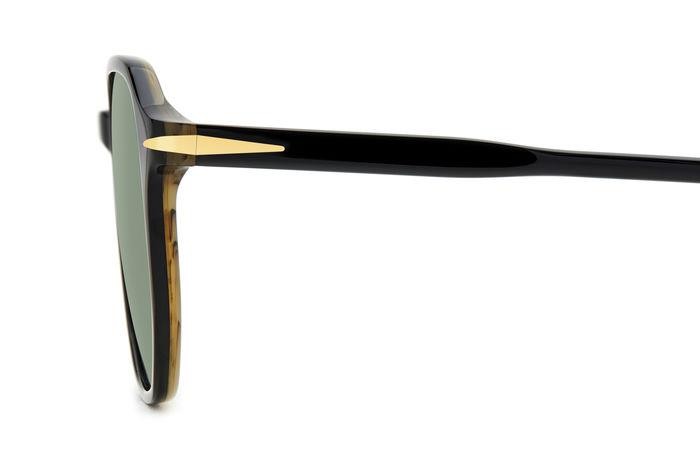 Sunglasses David Beckham Db 1140/S 206607 (05K O7) color black striped brown shape geometric lenses green lightgreen antireflex
