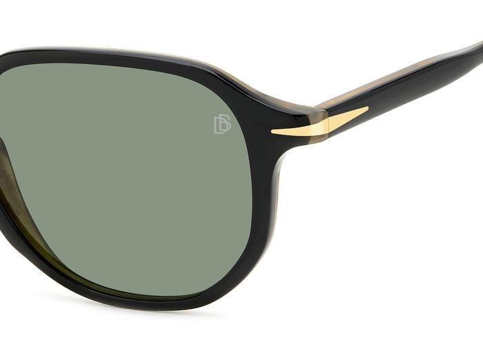 Sunglasses David Beckham Db 1140/S 206607 (05K O7) color black striped brown shape geometric lenses green lightgreen antireflex