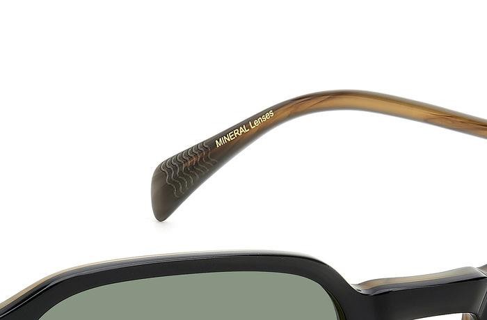 Sunglasses David Beckham Db 1140/S 206607 (05K O7) color black striped brown shape geometric lenses green lightgreen antireflex