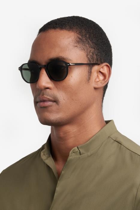 Sunglasses David Beckham Db 1140/S 206607 (05K O7) color black striped brown shape geometric lenses green lightgreen antireflex