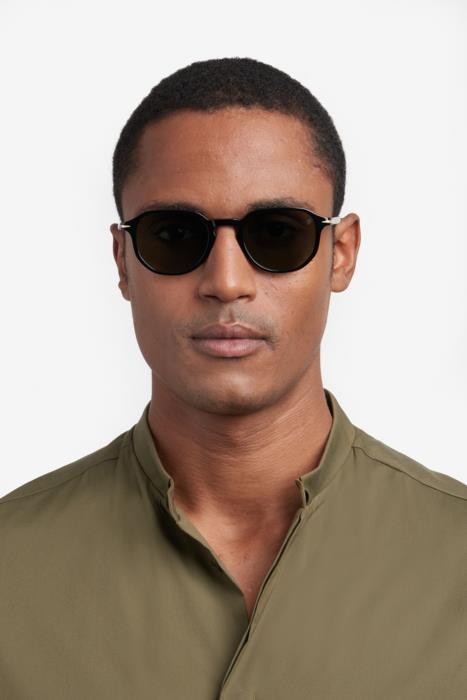 Sunglasses David Beckham Db 1140/S 206607 (05K O7) color black striped brown shape geometric lenses green lightgreen antireflex